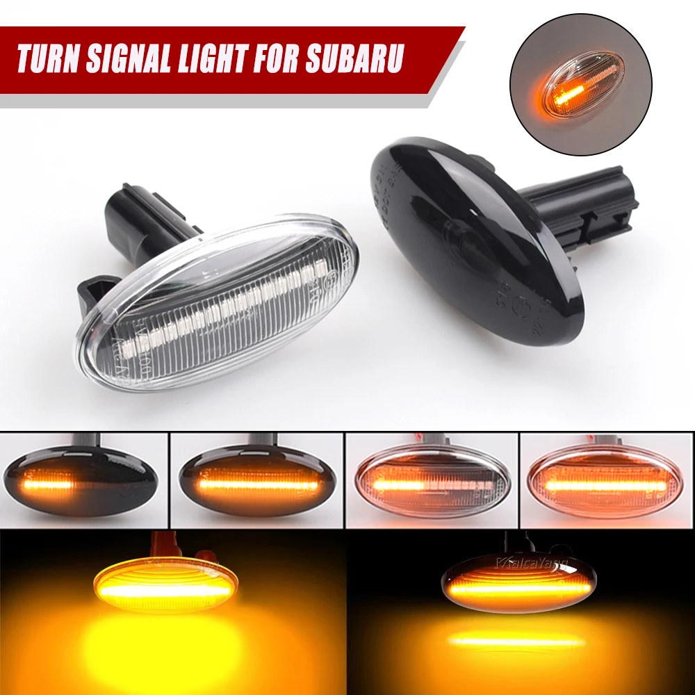 Dynamic LED Turn Signal Lights Sequential Flashing Side Marker Lamp For Subaru Forester Impreza 2008 2009 2010 2011 2012-2019