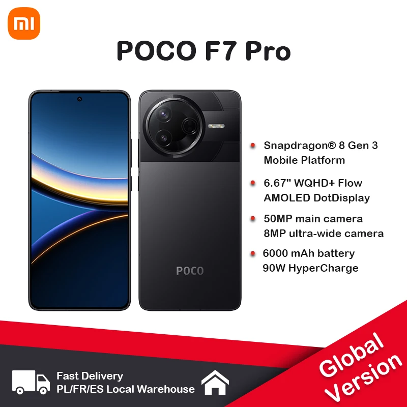 POCO F7 Pro 5G NFC dans le monde entier ® 8 Écran AMOLED 3 génération 120 Hz 2K 90 W POCO F7 Pro 5G NFC dans le monde entier ® 8 Écran AMOLED 3 génération 120 Hz 2K 90 W