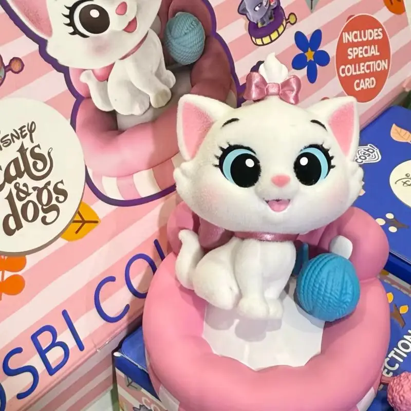 1 pçs/8 pçs disney gato festa cosbi caixa cega anime figura marie gato lúcifer fofo coleção modelo decoração brinquedo presente presentes de aniversário