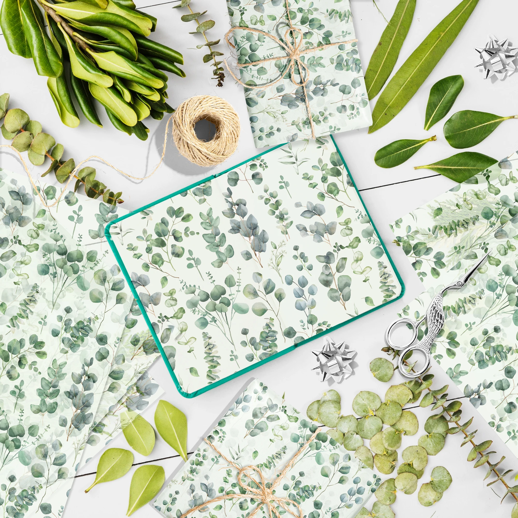Eucalyptus Leaves Tissue Paper Snow Pear Paper Gift Wrapping Packaging Paper Ideal for Birthdays, Weddings, and Party view 4