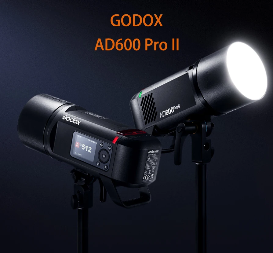 

Godox AD600PROII All-in-One Outdoor Flash 600W TTL HSS Built-in Li-on Battery 2.4G Wireless X System Strobe Light for Camera