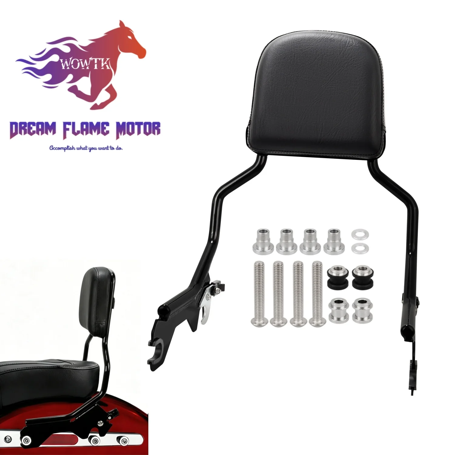 

Motorcycles Sissy Bar Backrest Pad Rear Passenger Support accessories For Harley Softail Low Rider S FXLRS Sport Glide 2018-2025