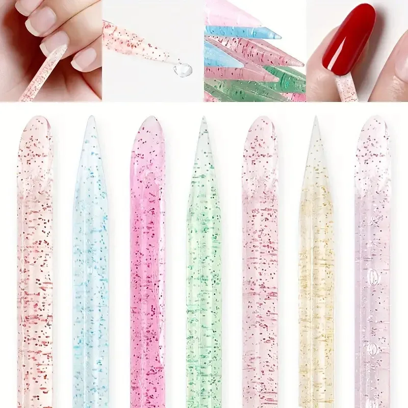 Nagelhautschieber für Nagelkunst, wiederverwendbar, doppelseitiger Kristallstab, professionelles Werkzeug zur Nagelhautentfernung, Maniküre-Nagelzubehör – Detail 8
