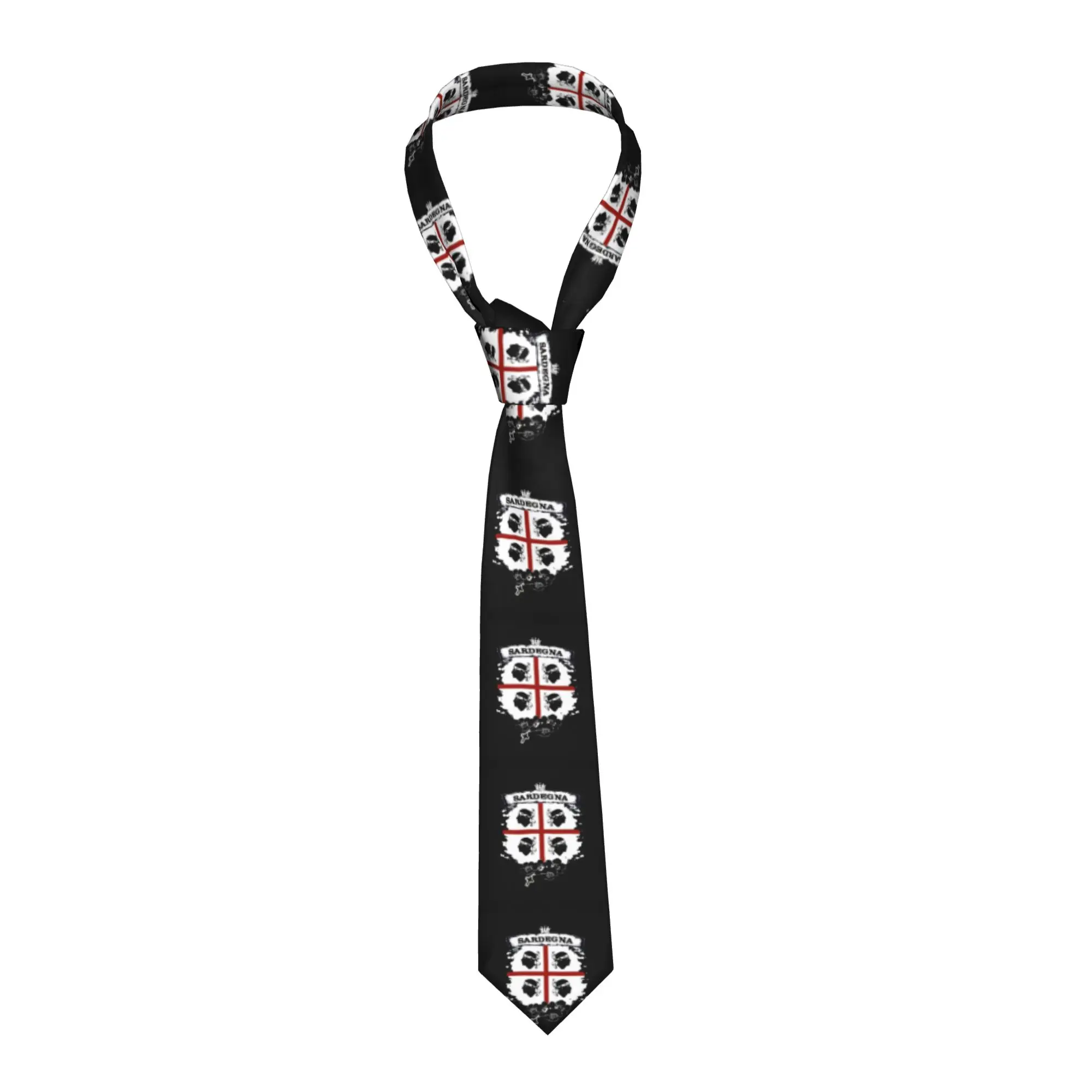 Formal Sardinia Flag Four Moors Tie for Business Men Italy Sardegna Coat of Arms Neckties