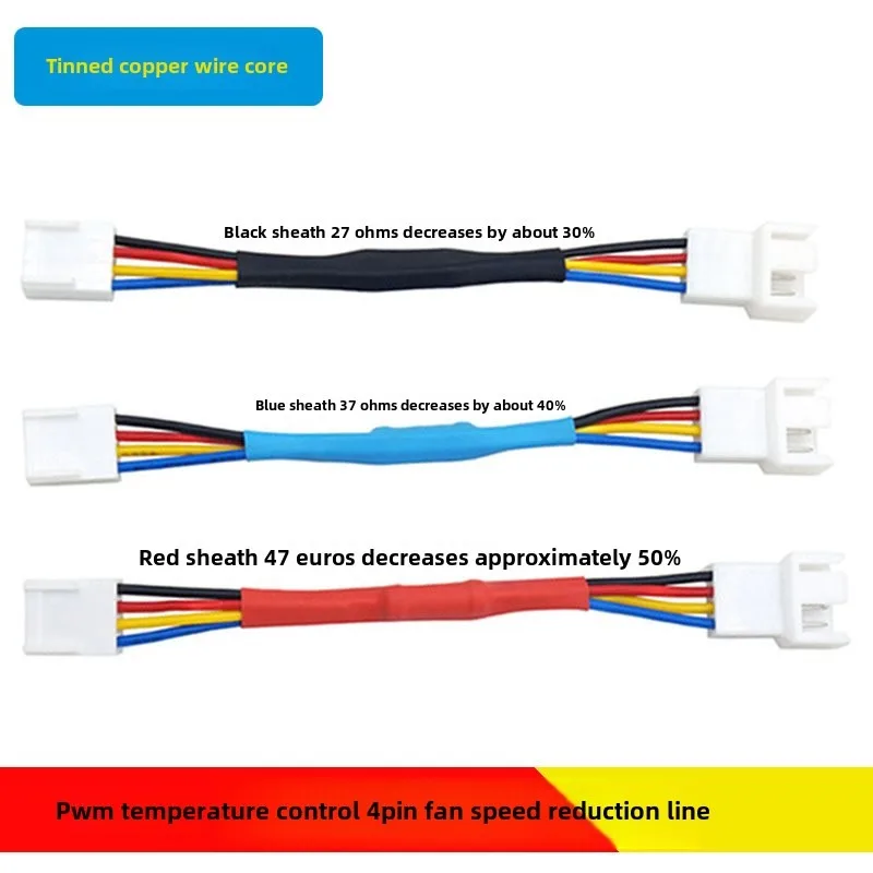 Computer Case CPU Cooler GPU Video Card Fan 3PIN 4PIN D IDE Resistor Speed Down Cable Reduce Speed And Noise