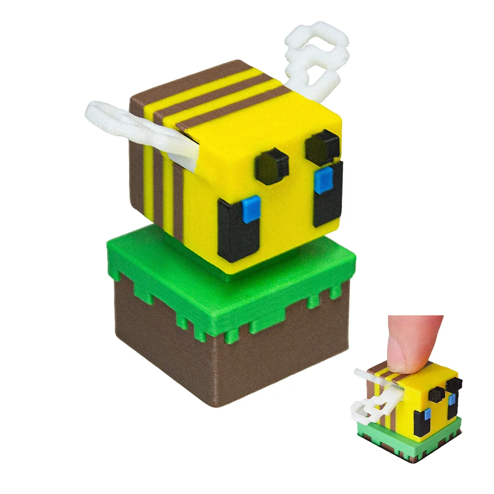 Simpatici copritasti Pixel Bee con ali mobili per cappucci per tastiera meccanica, regalo per ragazzo