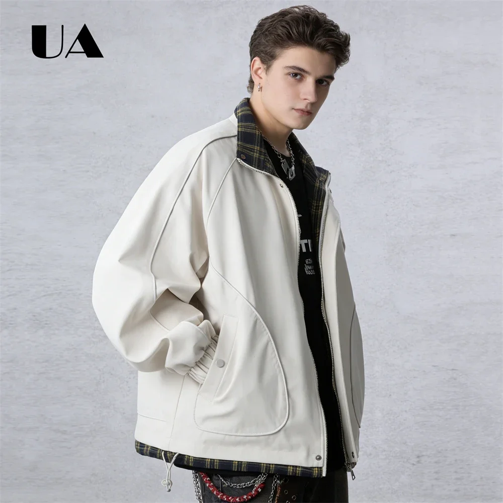 Fake Two-Piece Jacket for Men, Spring and Autumn Trendy Jackets, High End Cool Patchwork Sports Jacket