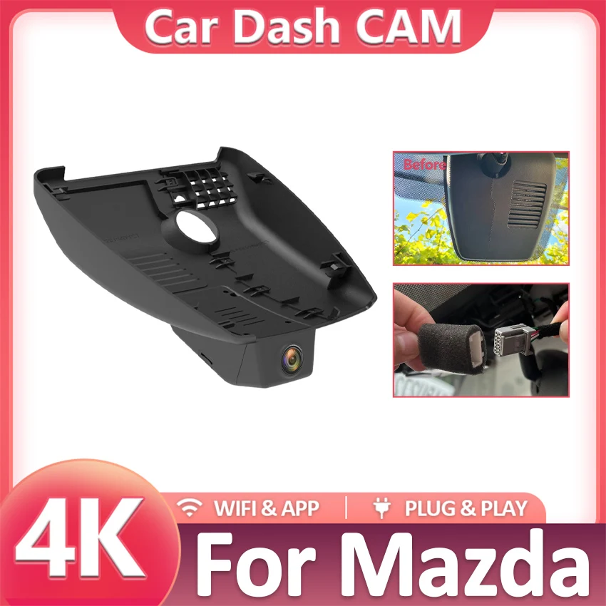 Have a Sunroof For Mazda CX-5 CX-4 CX5 CX4 2017-2023 Left-Hand Drive 4K HD Dash Cam For Car Camera Recorder Dashcam WIFI Car DVR