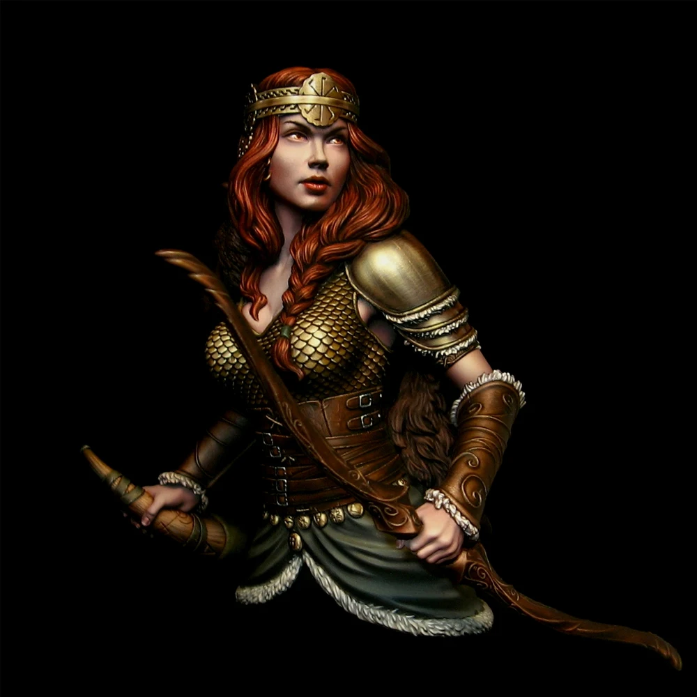 Busto de figura modelo de resina, 1/10 Dziewanna, arqueiro feminino, GK, tema fantasia, kit desmontado e sem pintura
