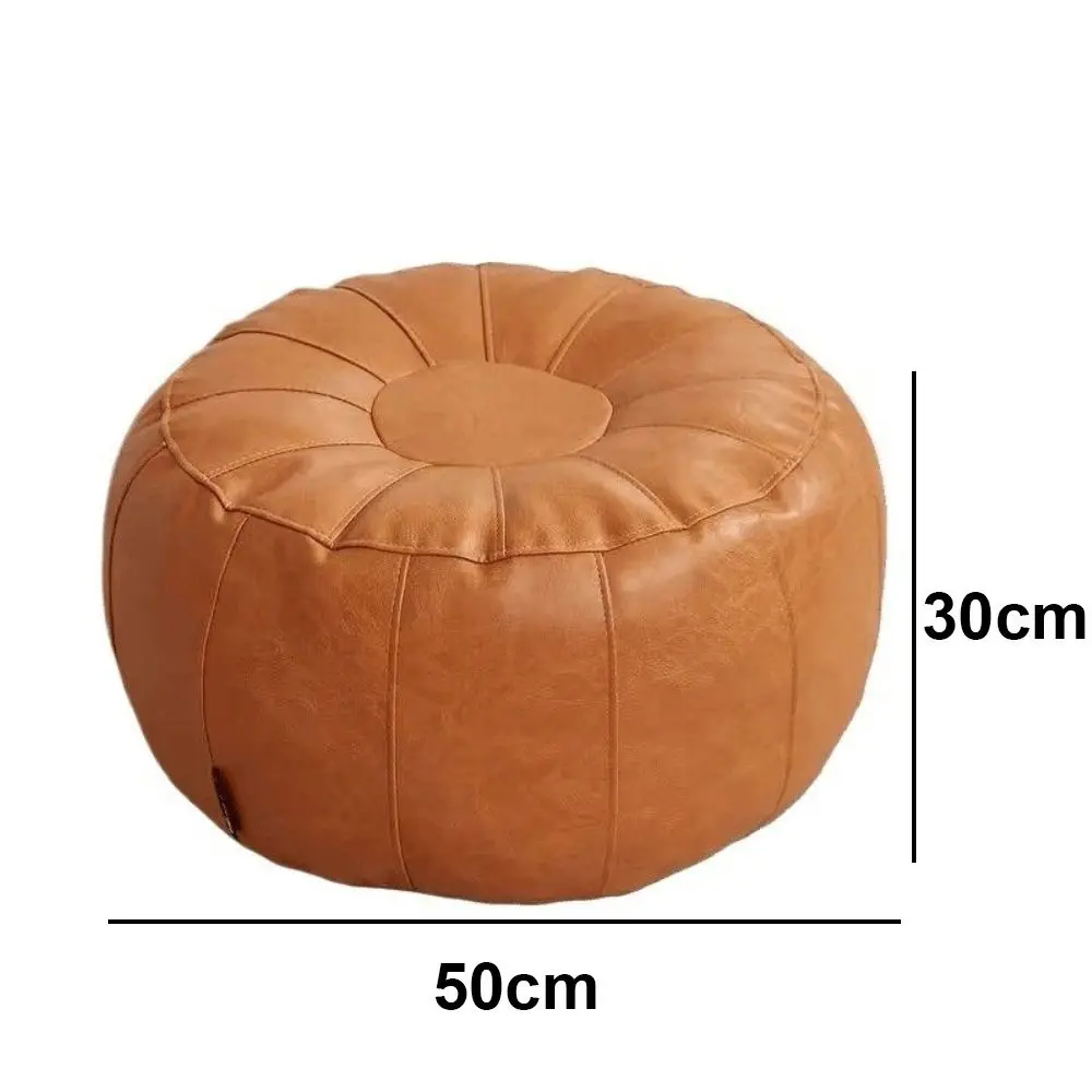 جديد بولي Leather الجلود غير محشوة تخزين الساق مقعد مستدير سعة كبيرة تخزين Pouf الحد الأدنى الشمال العثماني مقعد غرفة المعيشة