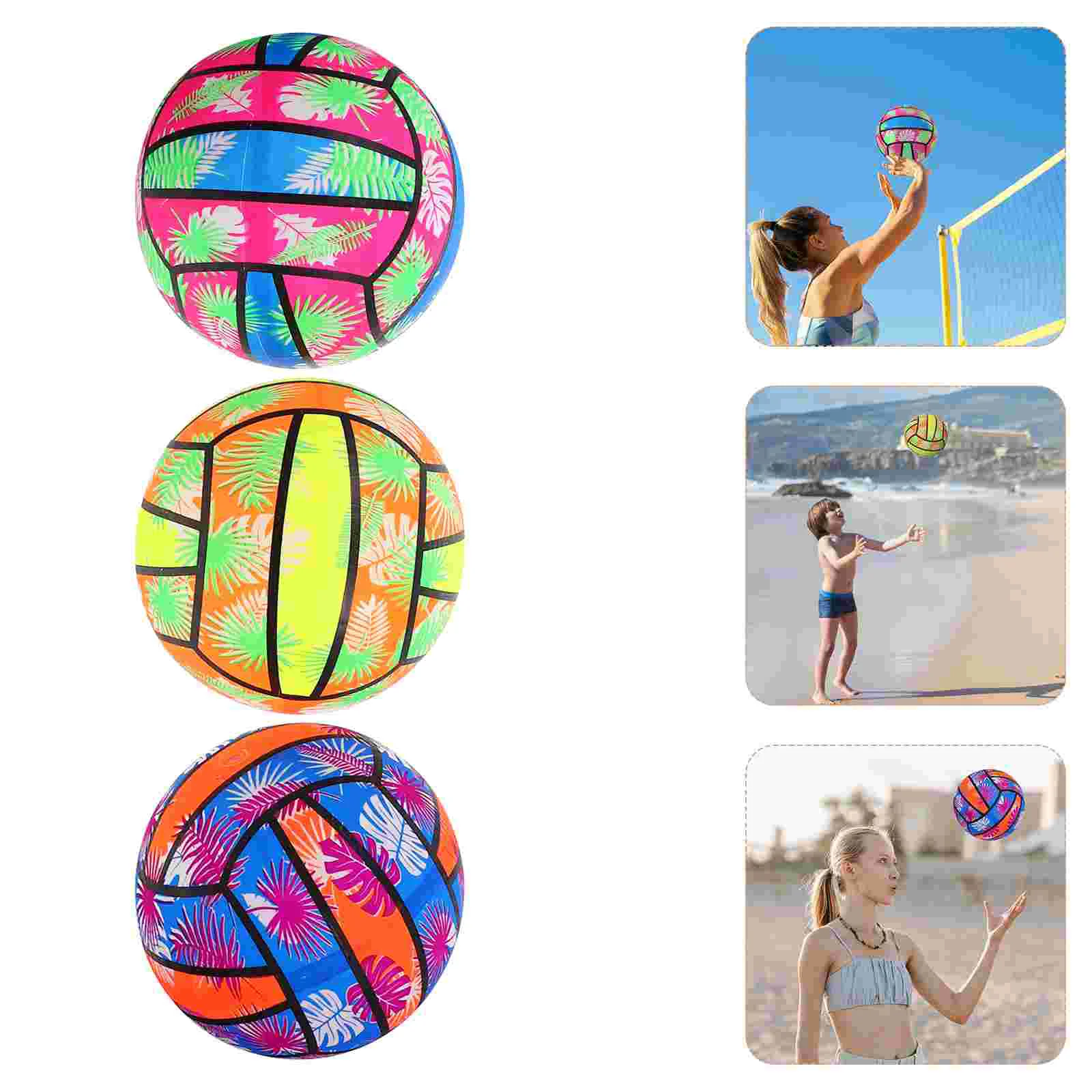 3 Pcs The Ball Inflatable Beach Volleyball Toy Water Proof Pool Playing Pvc Swimming