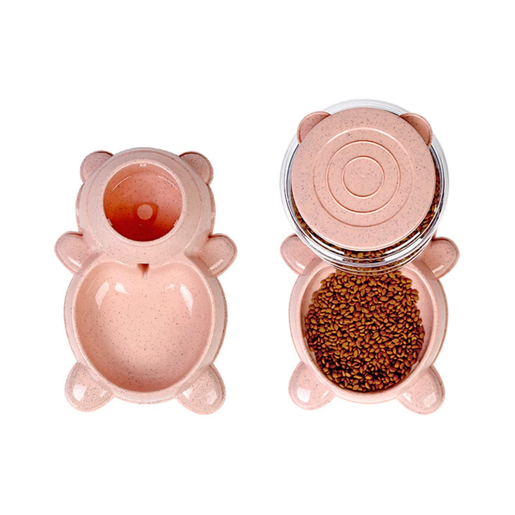 

1 Pc Pet Food Dispenser Refillable Automatic Feeder Container Holder for Home Shop Dog Food Bowl (Pink)