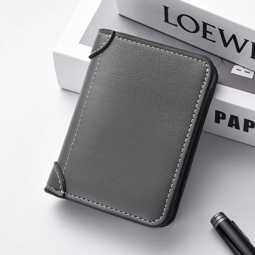 1Pc Neue Ultra-dünne Mini Weiche PU Leder Kreditkarte Brieftasche Halter Kurze Vertikale Hohe Qualität männer brieftasche