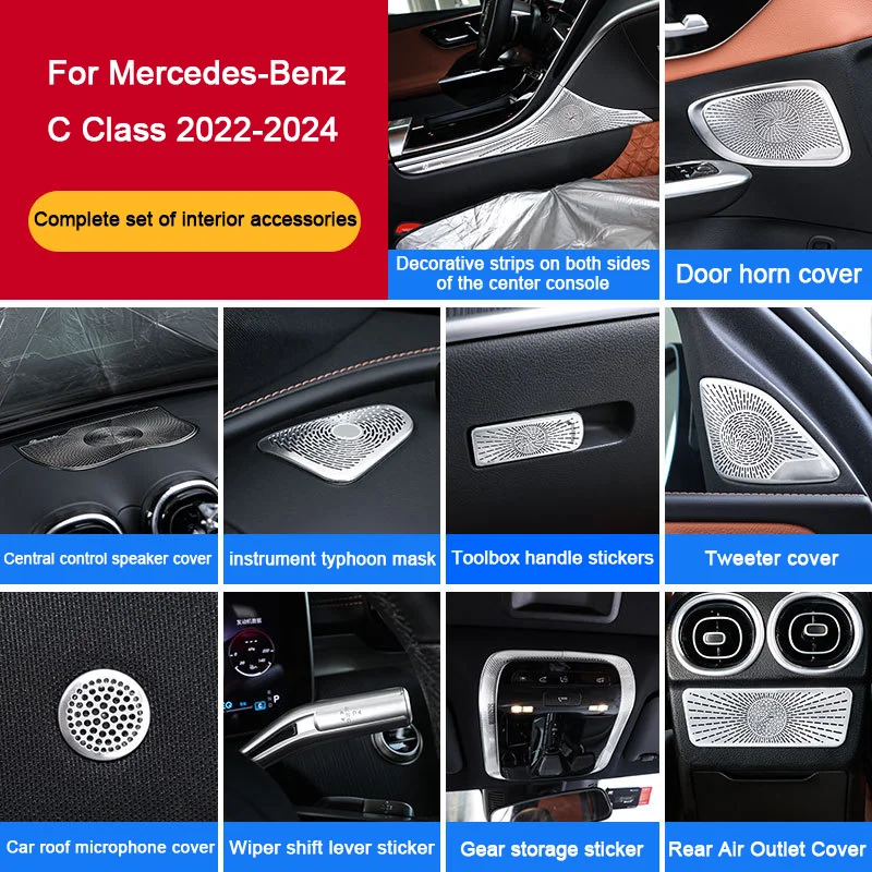 

For Mercedes Benz C Class W206 S206 2022-2024, Car Central Control Horn Cover, Door Speaker Audio Lid, Tweeter Air Outlet Horn