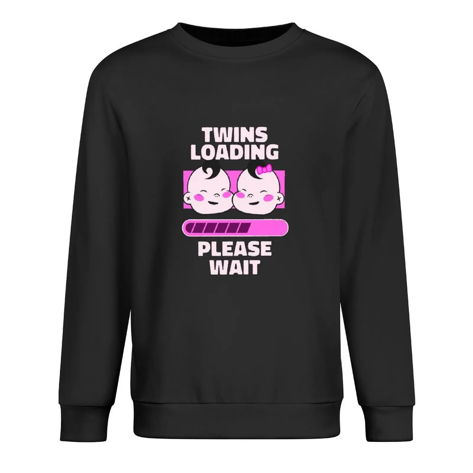 

Pregnancy Twins Loading Please Wait Pink Pullover mens clothing men's sweat-shirt autumn new products graphic sweatshirts