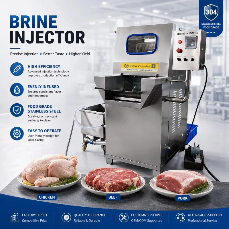 Automatic Meat Brine Injector Multi-needle Meat Inject Brine and Seasonings Equipment Into Pork Beef and to Tenderize Meat