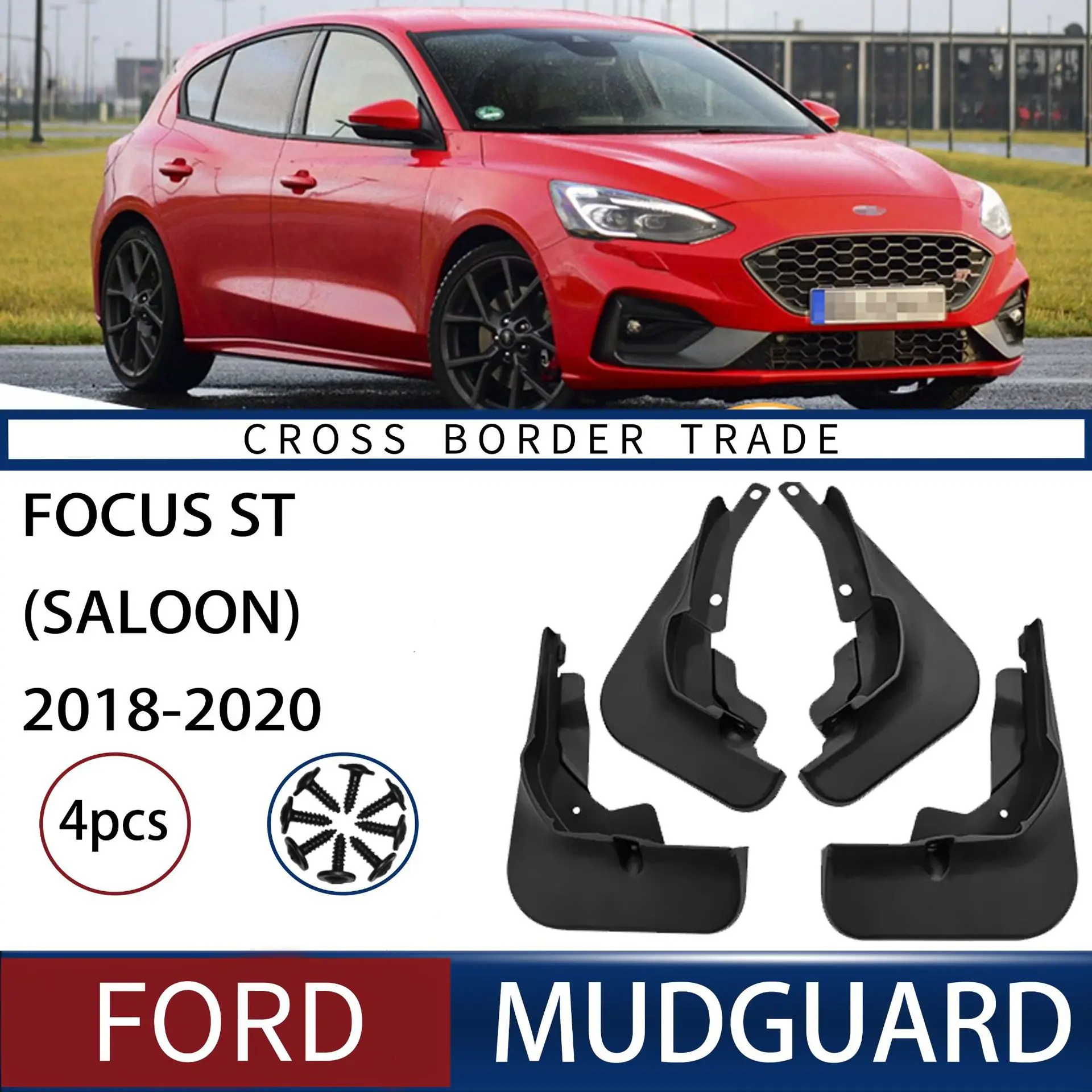 

For Ford Focus ST Saloon 2018-2020 Fender Mudflaps Front Rear Flares Splash Guards Cover Car Accessorie