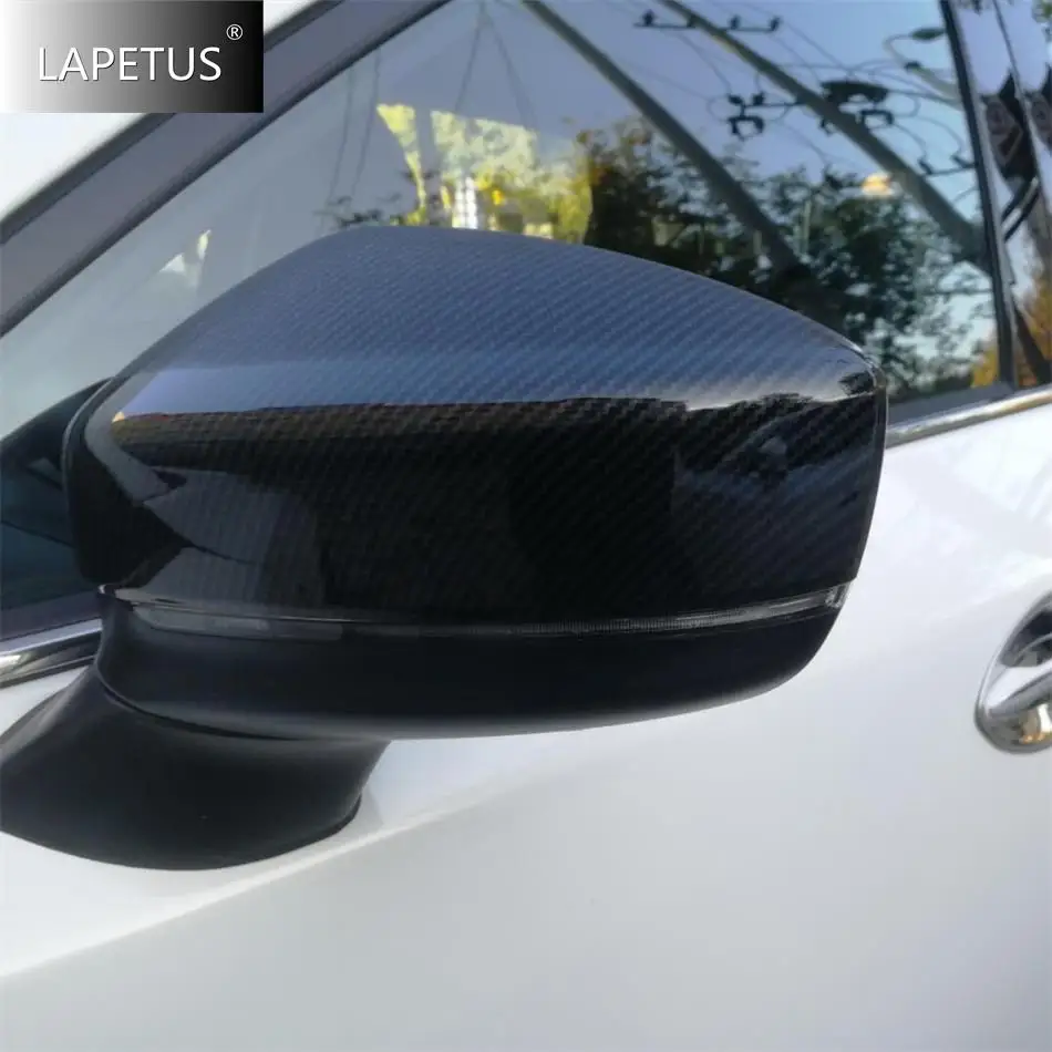 

Car Door Rearview Mirror DecorProtector Shell Cover Housing Trim For Mazda CX-5 2017 - 2023 Accessories Carbon Fiber / Chrome