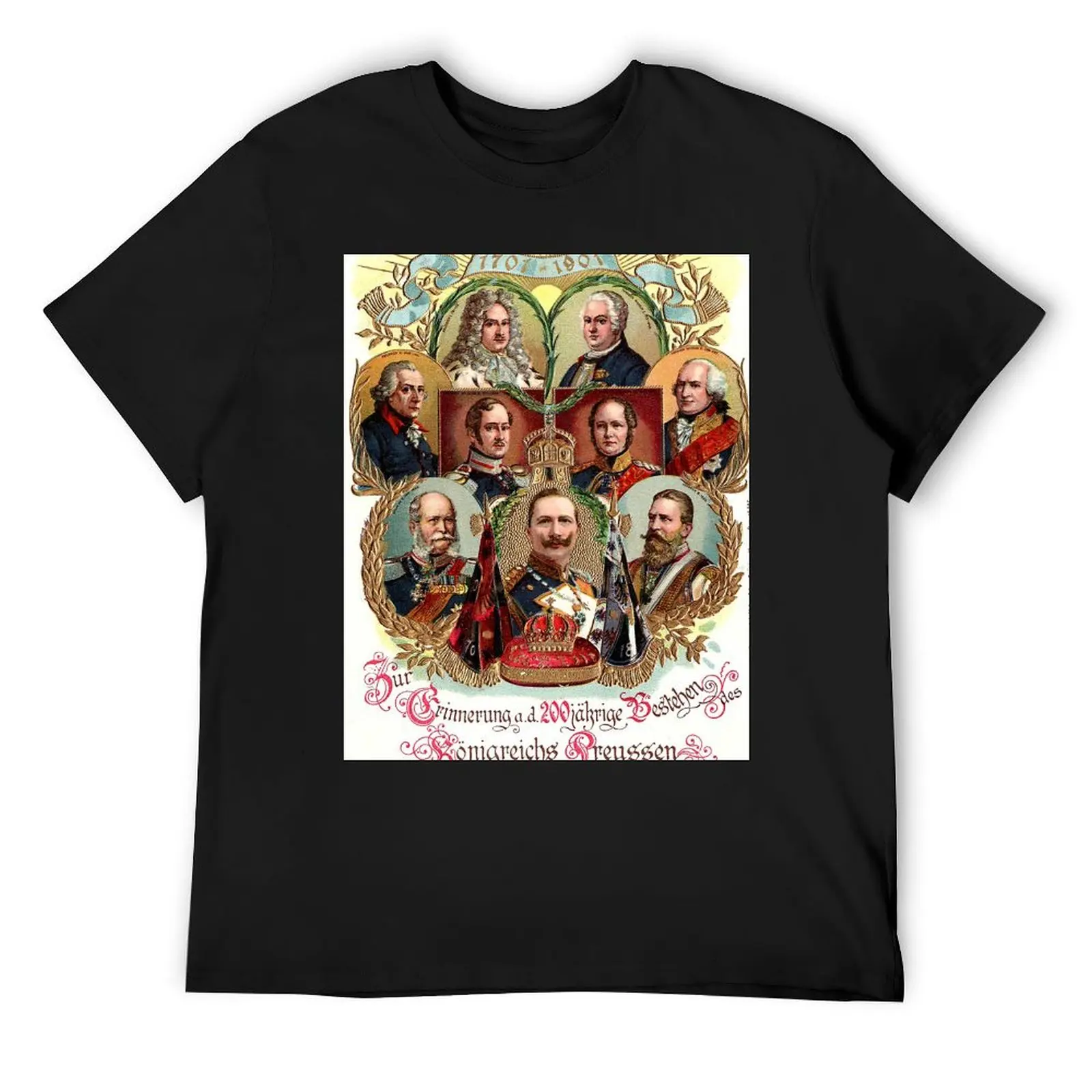 Футболка «Королевство Пруссии...200-летие» от 1701 до 1901, винтажная футболка с рисунком, аниме, одежда больших размеров, рубашки для мужчин