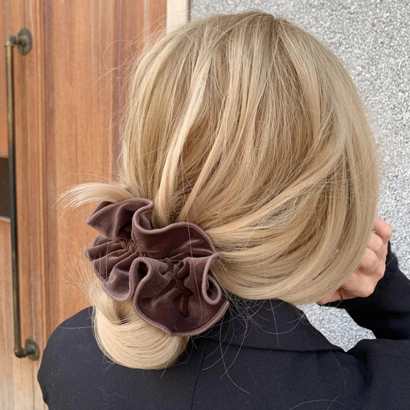 

Эластичные ленты для волос для женщин, однотонные завязки для волос, держатель для хвоста, резинки, бархатные резинки для волос, эластичная повязка на голову, головные уборы