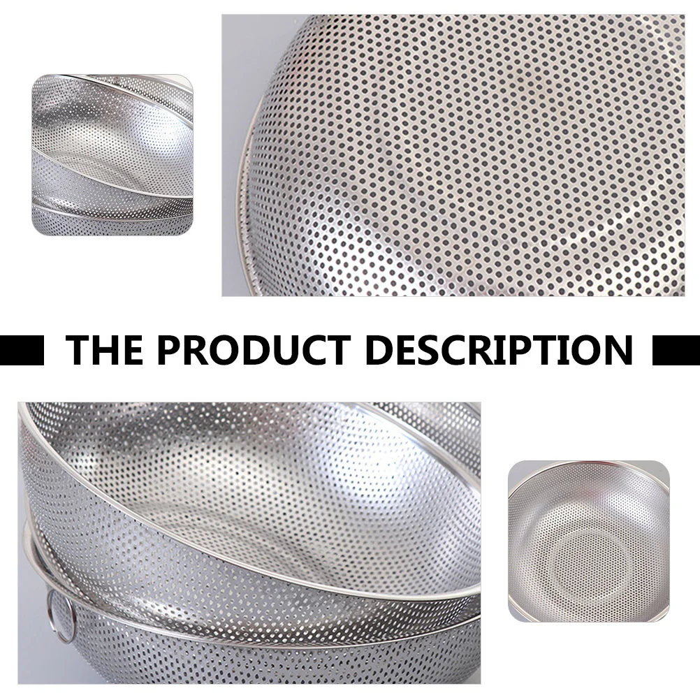 

Compact Rice Washing Drain Basin Stainless Steel Fruit Vegetable Basket Kitchen Storage Leaky Container Tool Rice Washing Basket