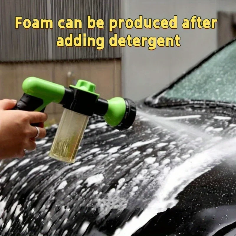 Nueva pistola de agua de espuma de alta presión 8 en 1, boquilla de manguera de riego para jardín, dispensador de jabón, pistola rociadora de ducha para mascotas, herramienta de lavado de coches