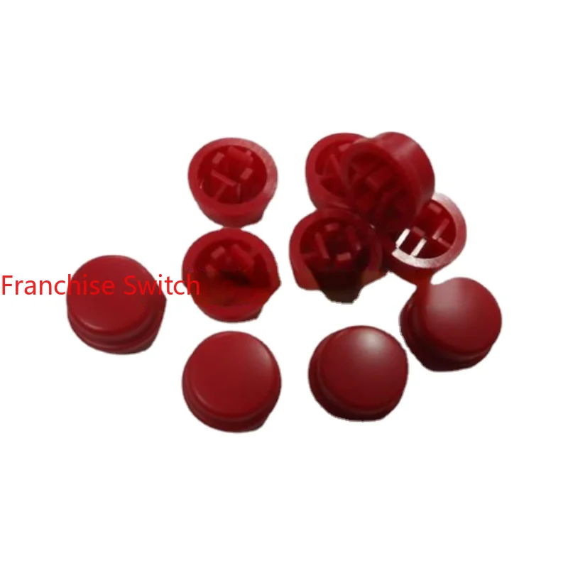 10PCS A24 Hat 12.8 * 5.8 Light Touch Switch Round Head Deep Red 4mm Square Hole For   Button 