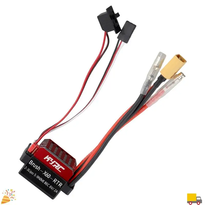 Controlador de velocidad eléctrico cepillado ESC RC Car 60A 6V/2A BEC reemplazo para coche 1/10 RC