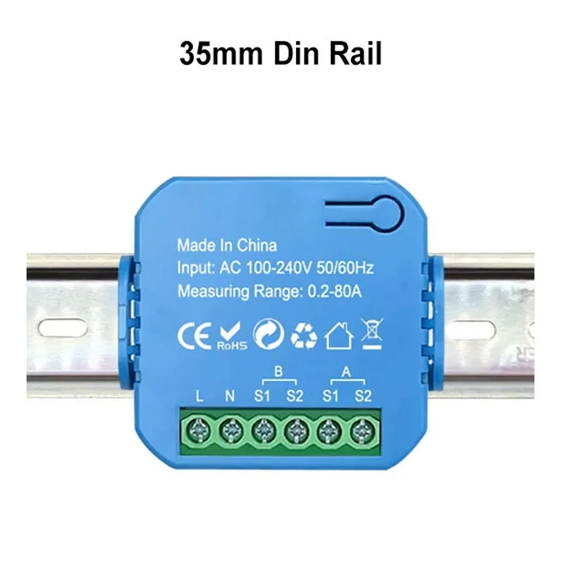 Tuya Smart Zigbee Energy Meter Bidirectional With Current Transformer Clamp App Monitor Power 80A Easy To Use (2CT)