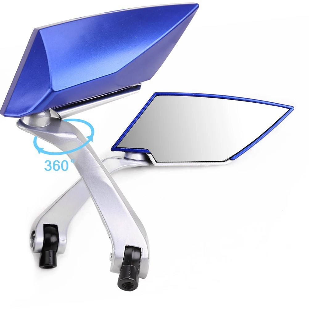 

Universal Motorcycle Rear View Mirrors Blue ABS Pole 150x58mm Mirror 8mm 10mm Thread Clear Vision Side Mirrors for Scooter