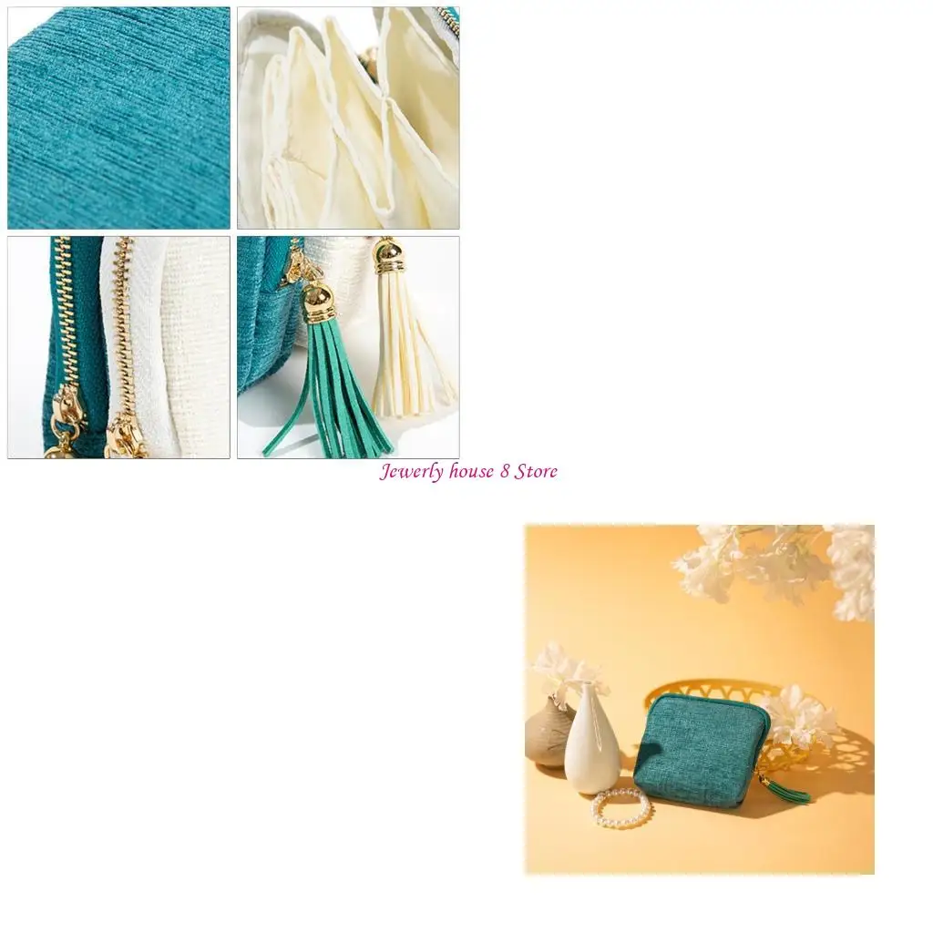 

Portable Jewelry Storage Bag User Friendly Fabric Protective Inner Layer Zipper Design