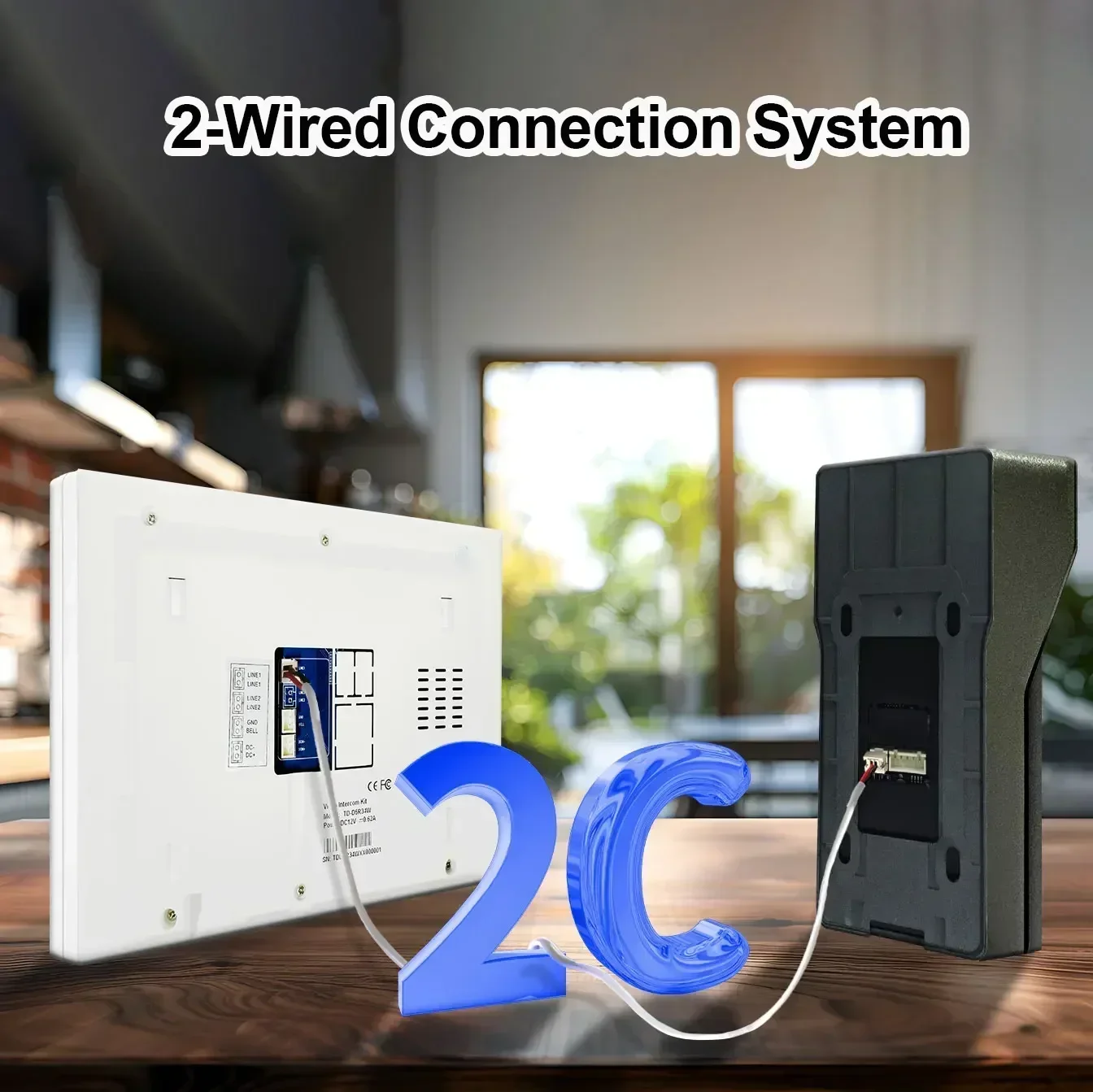 ANJIELO Tuya Smart Home IP 2-سلكي جرس الباب نظام اتصال داخلي عبر الفيديو مع كلمة المرور IC بطاقة فتح 1080P 7 بوصة شاشة تعمل باللمس