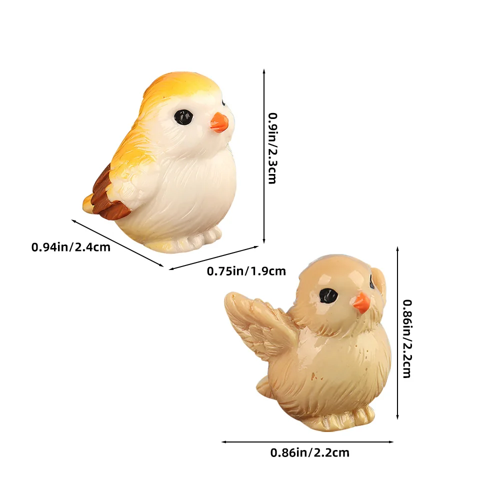 20 Stück Miniatur-Vogelfiguren, feine Details, tragbare Geschenkidee, verbessern den visuellen Reiz, Innenlandschaften, Dekor, Mini-Harzvögel