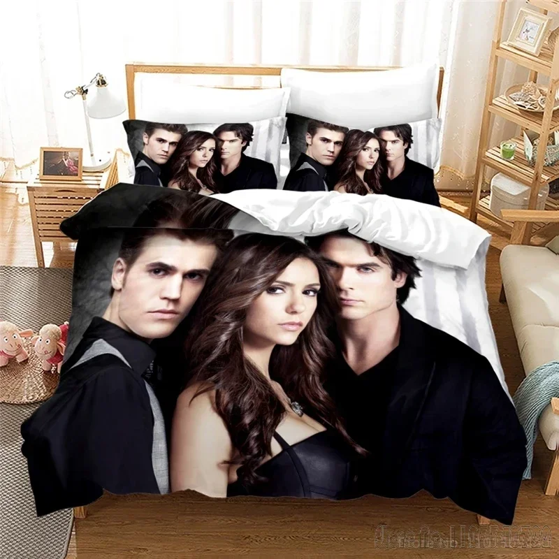 TV Series The Vampire Diaries Love Child Duvet Cover Set HD Comforter Cover Bedclothes for Kids Bedding Sets Bedroom Decor