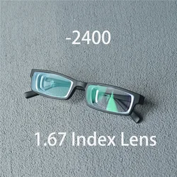 Vazrobe -2400 -2000 High Myopia Glasses Men Women 1.67 Index Thin Resin Lens Eyeglasses Frame Male Spectacles Narrow Rectangle