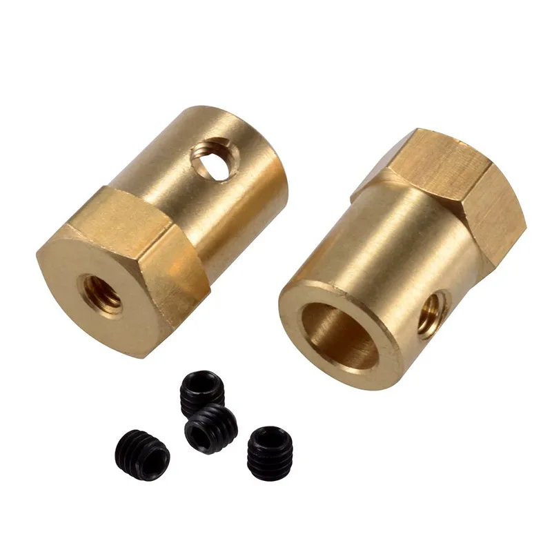 Model Car Accessories Brass hexagonal coupling Car tire connector Axle 3mm 4mm 5mm 6mm 7mm 8mm Adapter Toys Parts