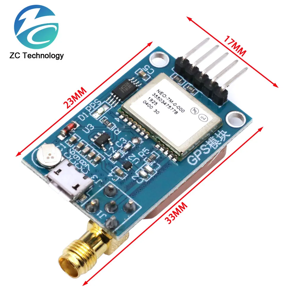 NEO-6M Micro USB GPS Module, NEO-7M, Satellite Positioning, 51 Single Chip for Arduino STM32 Routes, Ceramic Antenna Module NEO