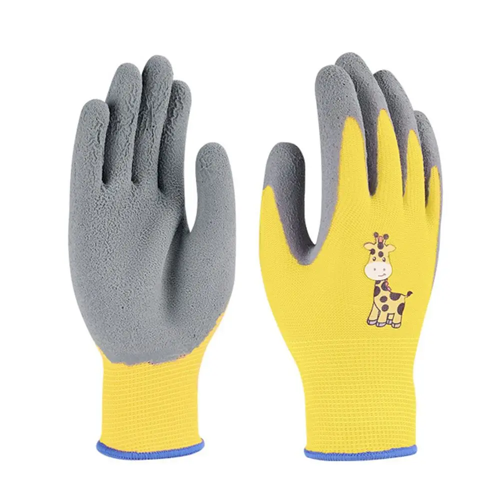 

Pink Blue Yellow Kids Work Gloves Safety Multi-purpose Camping Protective Gloves Thickening Antiskid Gardening Glove