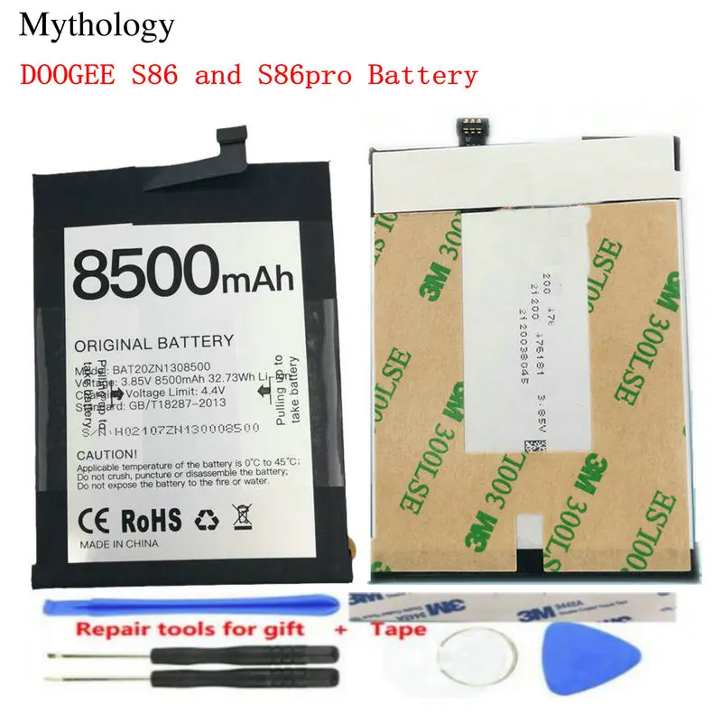 

Battery for Doogee S86 Pro 8500mAh Li-Ion Rechargeable Batteries Doogee S86 Original Batterie Tracking Number Phone Accessories