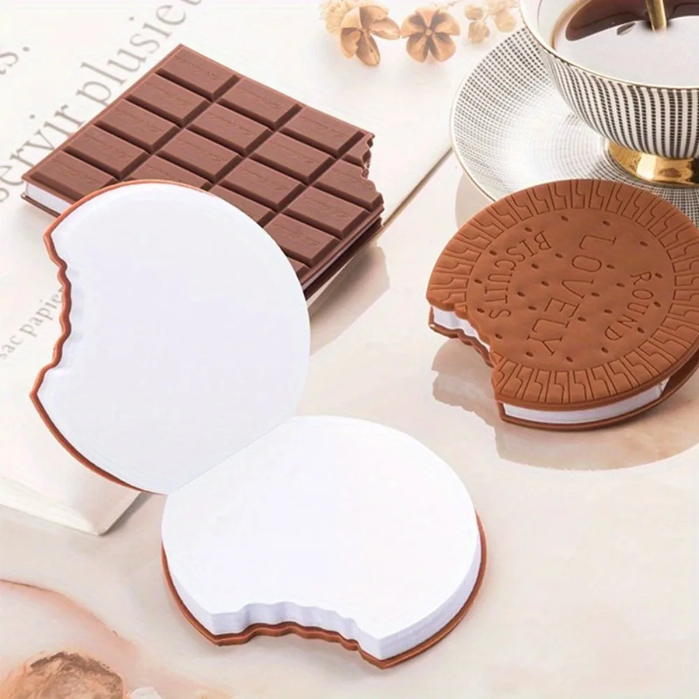 

320 Sheets Chocolate Cookie Memo Pads - 4 Styles Cute Non-Sticky Notepad for Journaling, Office & School