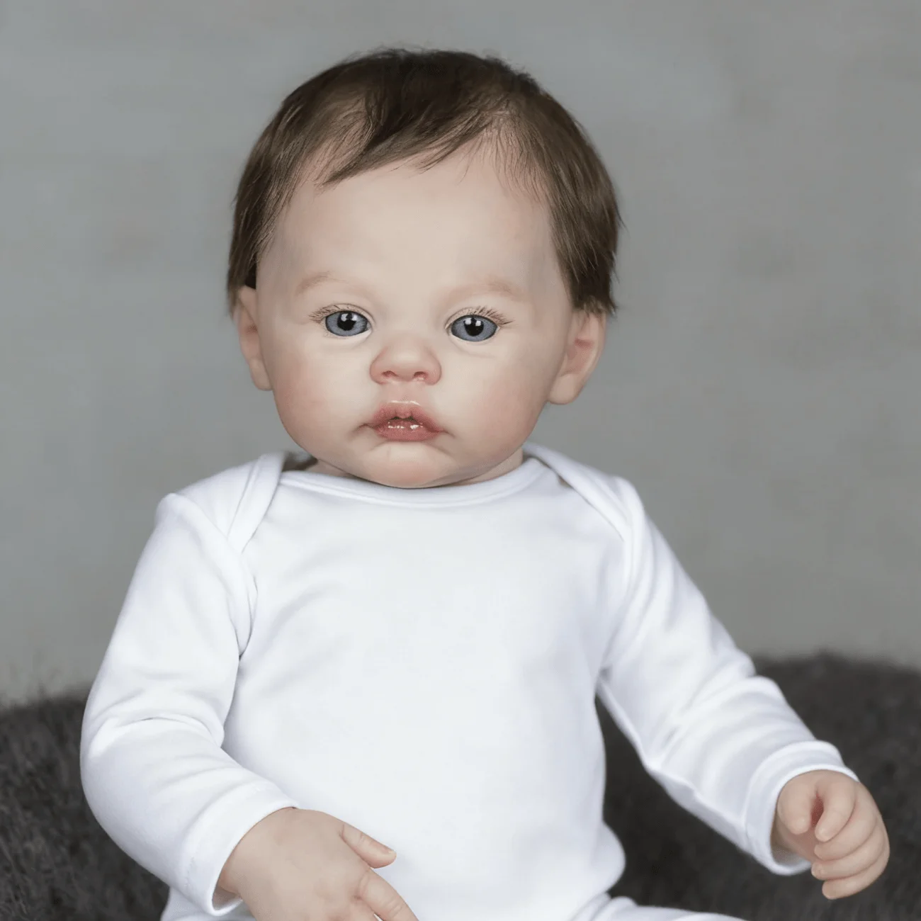 

BZDOLL Soft Vinyl Reborn Baby Doll for Kids 45cm 17.7inch Cloth Body Toy with 3D Marble Texture Skin and Visible Veins Newborn