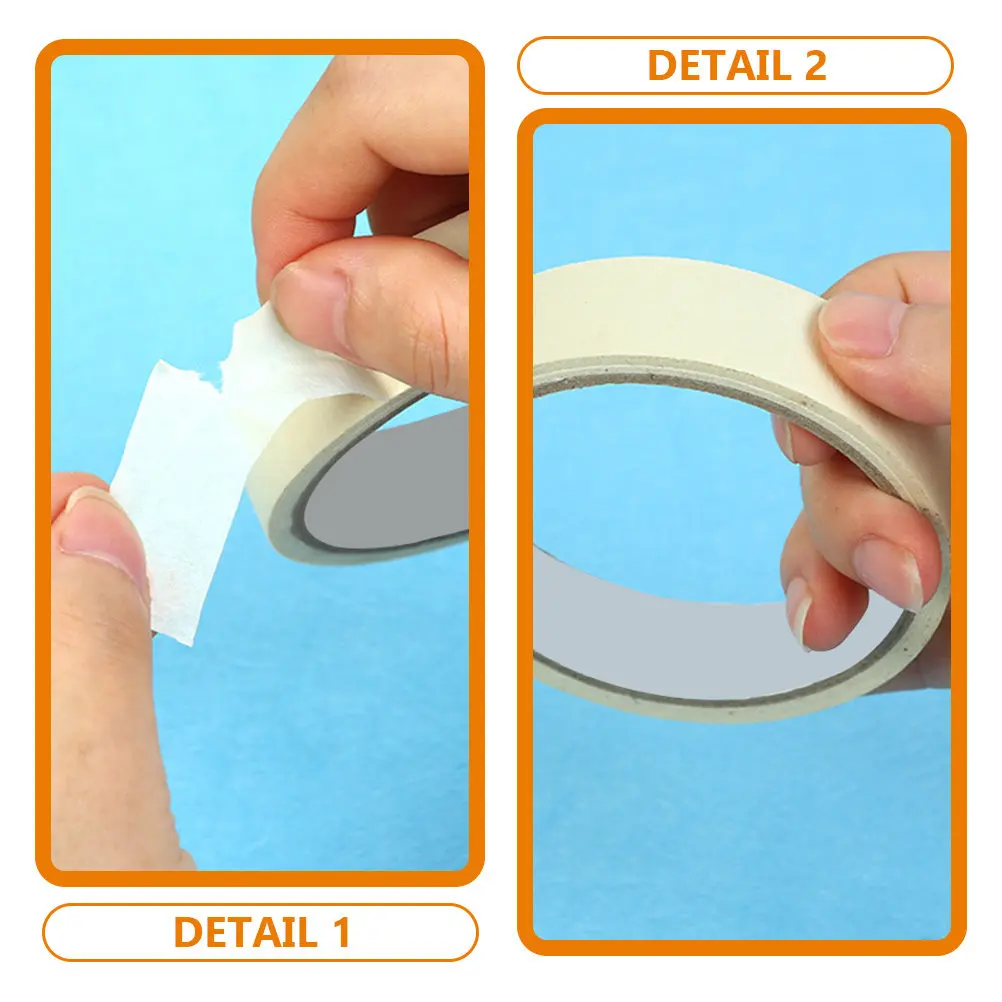 5 Rolls Lightweight Portable Masking Tape for Painting Crafts Drawing Labeling Wall Glass Wood Vinyl DIY Art Projects Adhesive