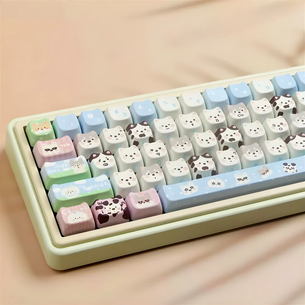 

Cute Puppy MAO Keycap Set PBT 138 Keys Dog Paw Keycaps for MX Switch 60/84/90/104/108 Layout Mechanical Keyboards