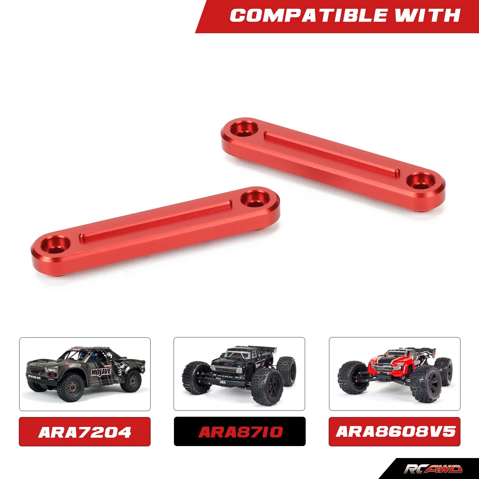 RCAWD Alloy Roof Rails for Arrma 1/7 6s Infraction etc cars hopups upgrade parts 2pcs/set