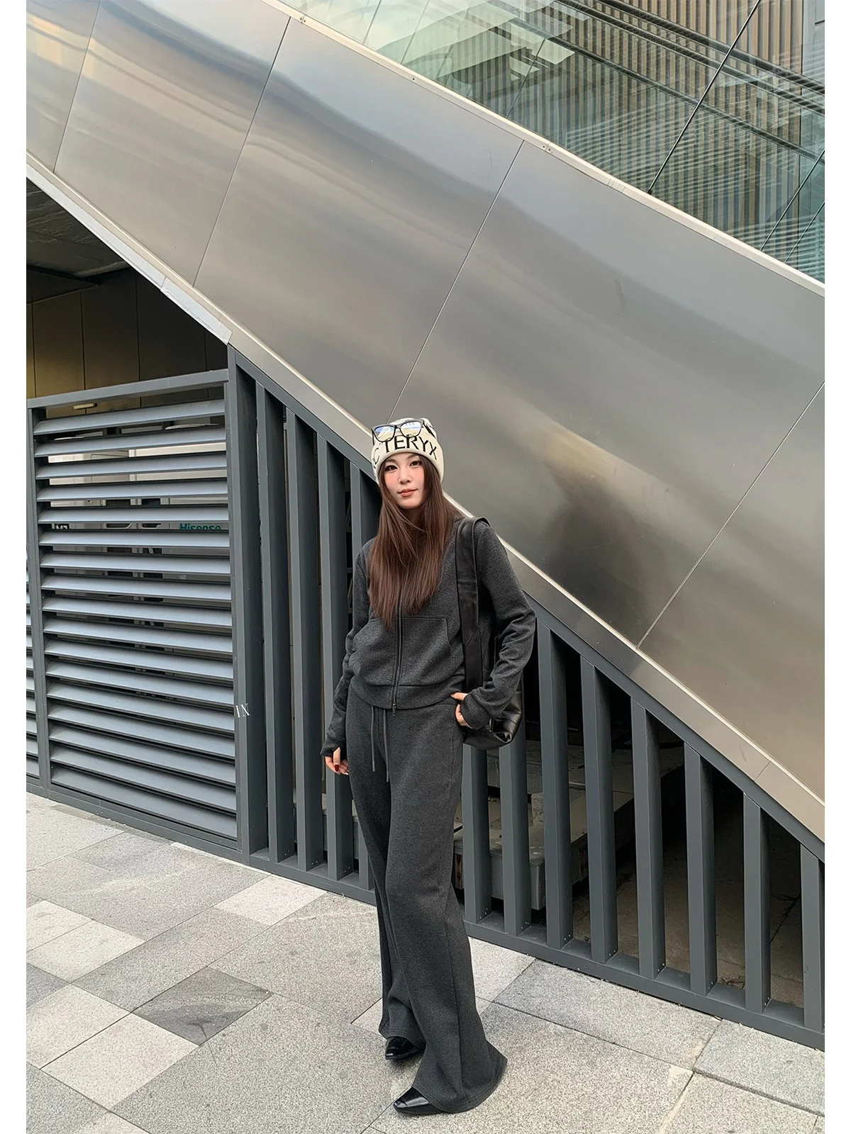 

Airy Cotton Drawstring High Waist Sweatpants Comfortable Early Autumn Sporty Casual Women's Straight Leg Trousers