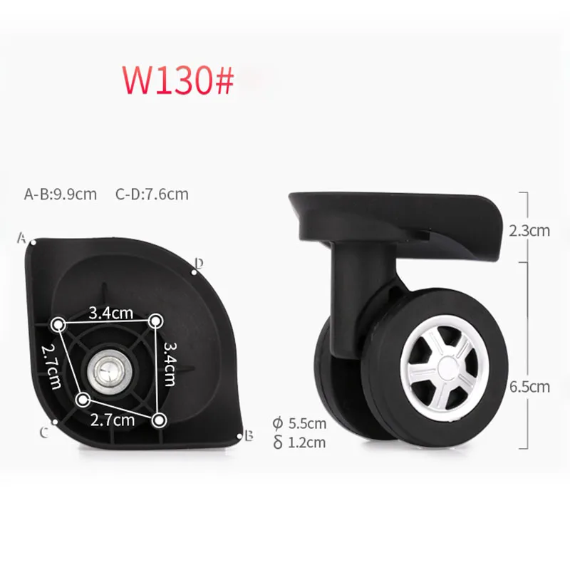 Rueda universal de repuesto para maleta de viaje, accesorios para maleta con ruedas giratorias W130