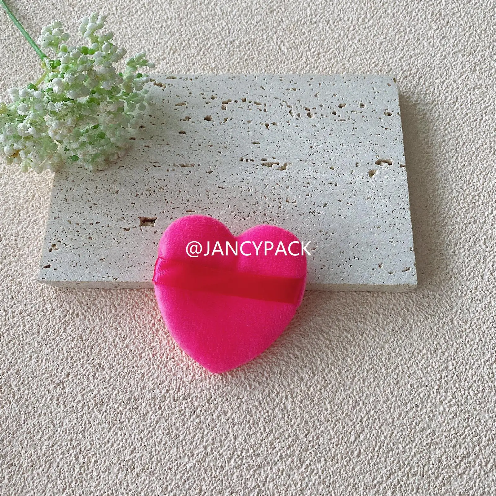 أداة مكياج ملونة، مكياج ناعم، وجه نقي، وردي، أسود، أبيض، مخملي على شكل قلب، مستحضرات تجميل، بودرة منتفخة بمقبض