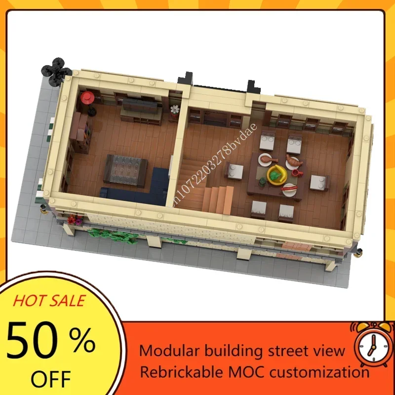6492PCS บ้านร้านดอกไม้,เบเกอรี่และอพาร์ทเมนท์ MOC street view การศึกษาประกอบปริศนาเทคโนโลยี Xmas ของเล่นของขวัญ