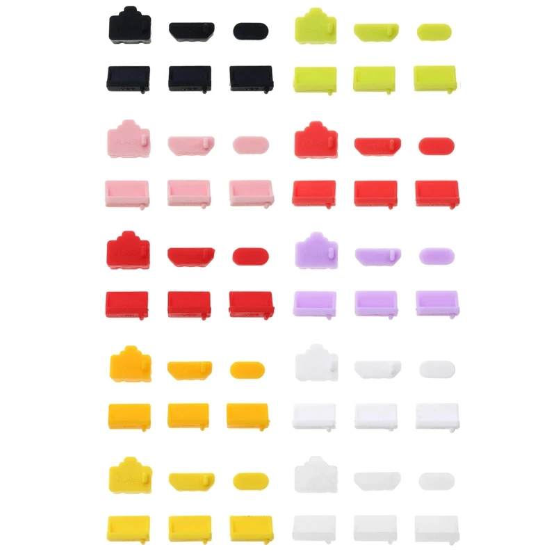 7 قطعة الغبار سيليكون المقابس مجموعة USB واجهة مكافحة غطاء غبار الغبار التوصيل ل PS4 PS3 PS5 لعبة وحدة التحكم USB واجهة الملحقات