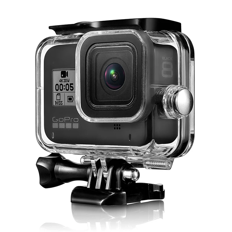 Wodoszczelna obudowa do GoPro Hero 8, czarna osłona ochronna na kamerę i obiektyw, akcesoria do nurkowania i pływania do 60M. — zdjęcie produktu 4